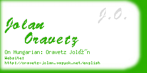 jolan oravetz business card